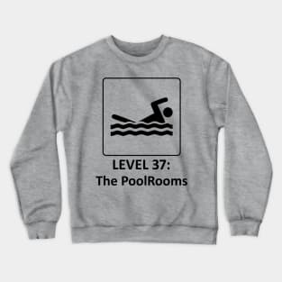 The Backrooms - The Poolrooms - Level 37 - Black Outlined Version Crewneck Sweatshirt